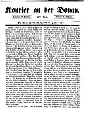 Kourier an der Donau (Donau-Zeitung) Donnerstag 20. Juni 1839