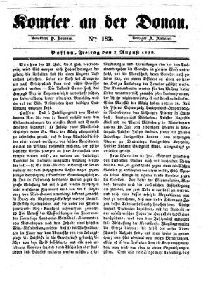 Kourier an der Donau (Donau-Zeitung) Freitag 2. August 1839