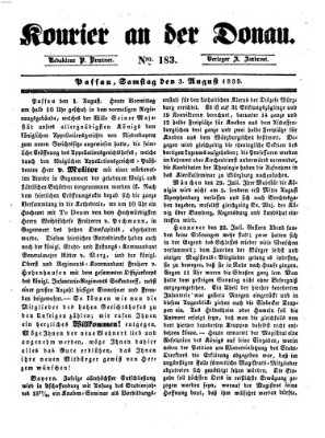 Kourier an der Donau (Donau-Zeitung) Samstag 3. August 1839