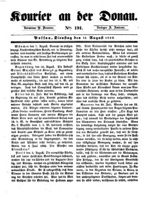 Kourier an der Donau (Donau-Zeitung) Dienstag 13. August 1839