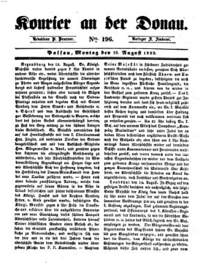 Kourier an der Donau (Donau-Zeitung) Montag 19. August 1839