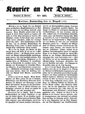 Kourier an der Donau (Donau-Zeitung) Donnerstag 29. August 1839