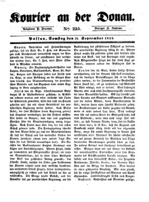 Kourier an der Donau (Donau-Zeitung) Samstag 21. September 1839