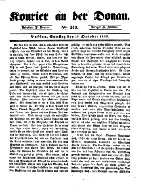 Kourier an der Donau (Donau-Zeitung) Samstag 19. Oktober 1839