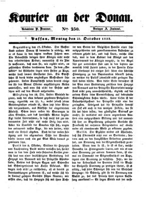 Kourier an der Donau (Donau-Zeitung) Montag 21. Oktober 1839