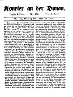 Kourier an der Donau (Donau-Zeitung) Montag 4. November 1839