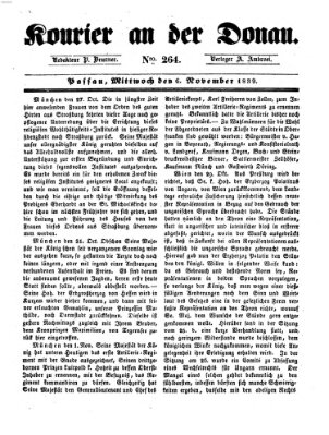 Kourier an der Donau (Donau-Zeitung) Mittwoch 6. November 1839