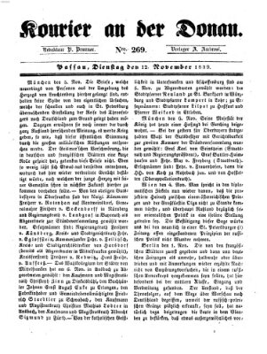 Kourier an der Donau (Donau-Zeitung) Dienstag 12. November 1839