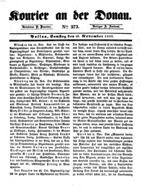 Kourier an der Donau (Donau-Zeitung) Samstag 16. November 1839