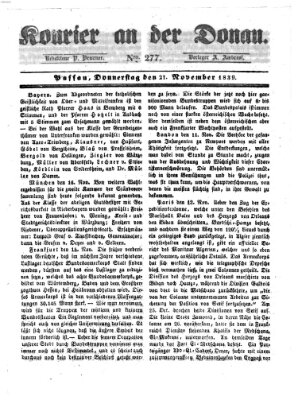 Kourier an der Donau (Donau-Zeitung) Donnerstag 21. November 1839