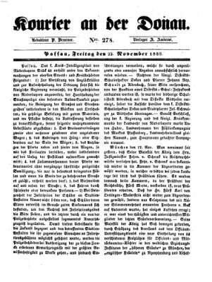 Kourier an der Donau (Donau-Zeitung) Freitag 22. November 1839