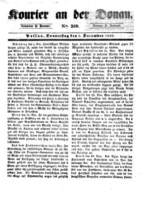 Kourier an der Donau (Donau-Zeitung) Donnerstag 5. Dezember 1839