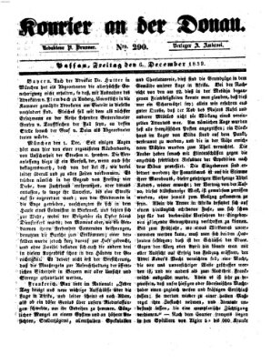 Kourier an der Donau (Donau-Zeitung) Freitag 6. Dezember 1839