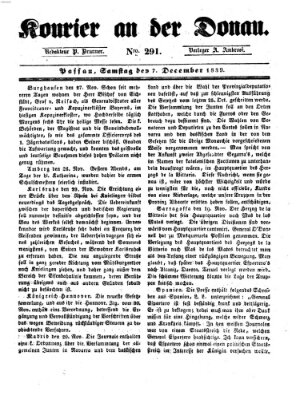 Kourier an der Donau (Donau-Zeitung) Samstag 7. Dezember 1839