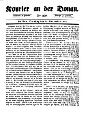 Kourier an der Donau (Donau-Zeitung) Dienstag 17. Dezember 1839
