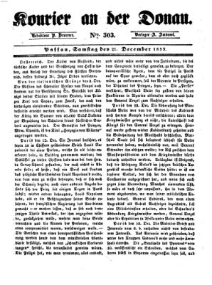 Kourier an der Donau (Donau-Zeitung) Samstag 21. Dezember 1839