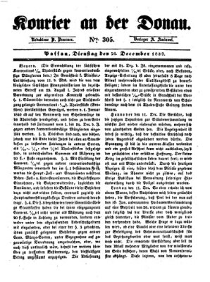 Kourier an der Donau (Donau-Zeitung) Dienstag 24. Dezember 1839