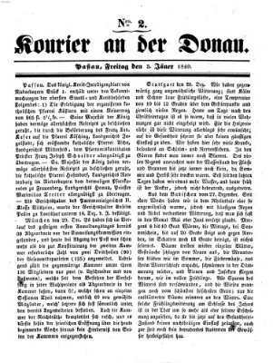 Kourier an der Donau (Donau-Zeitung) Freitag 3. Januar 1840