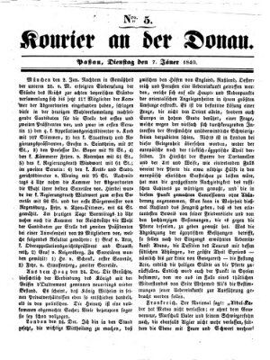 Kourier an der Donau (Donau-Zeitung) Dienstag 7. Januar 1840