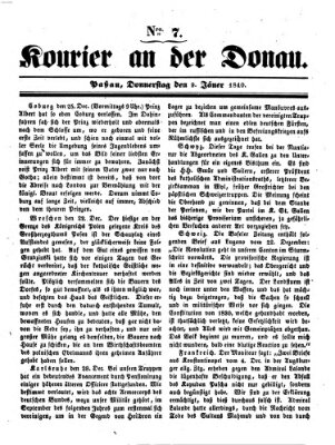 Kourier an der Donau (Donau-Zeitung) Donnerstag 9. Januar 1840