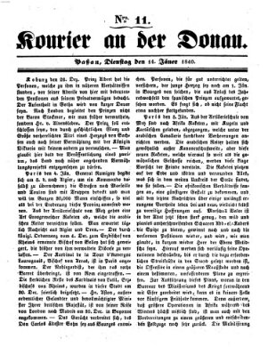 Kourier an der Donau (Donau-Zeitung) Dienstag 14. Januar 1840