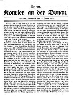 Kourier an der Donau (Donau-Zeitung) Mittwoch 15. Januar 1840