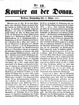 Kourier an der Donau (Donau-Zeitung) Donnerstag 16. Januar 1840