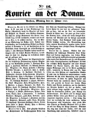 Kourier an der Donau (Donau-Zeitung) Montag 20. Januar 1840