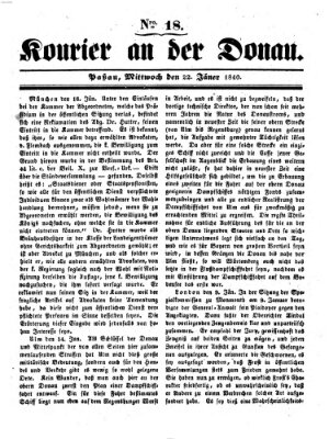 Kourier an der Donau (Donau-Zeitung) Mittwoch 22. Januar 1840