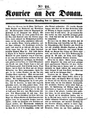 Kourier an der Donau (Donau-Zeitung) Samstag 25. Januar 1840