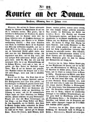 Kourier an der Donau (Donau-Zeitung) Montag 27. Januar 1840