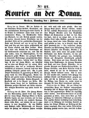 Kourier an der Donau (Donau-Zeitung) Samstag 1. Februar 1840