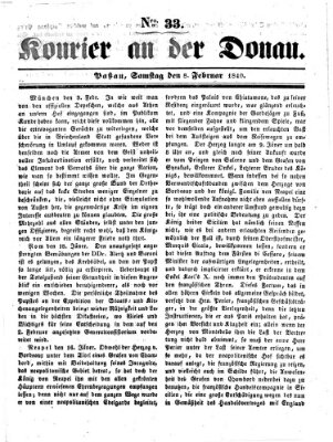 Kourier an der Donau (Donau-Zeitung) Samstag 8. Februar 1840