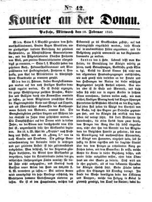 Kourier an der Donau (Donau-Zeitung) Mittwoch 19. Februar 1840