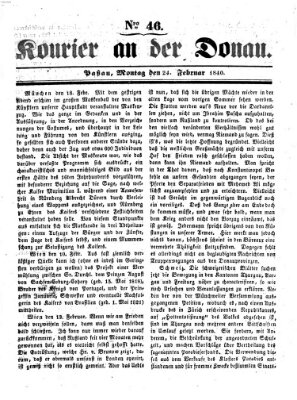 Kourier an der Donau (Donau-Zeitung) Montag 24. Februar 1840