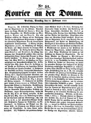 Kourier an der Donau (Donau-Zeitung) Samstag 29. Februar 1840