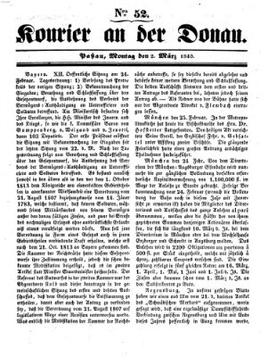 Kourier an der Donau (Donau-Zeitung) Montag 2. März 1840