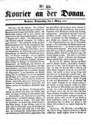 Kourier an der Donau (Donau-Zeitung) Donnerstag 5. März 1840