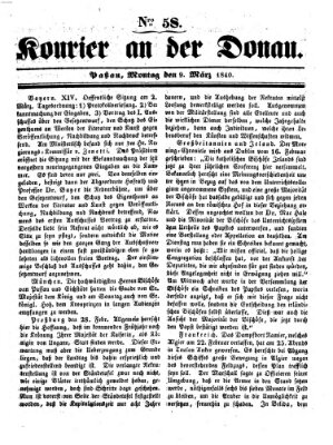 Kourier an der Donau (Donau-Zeitung) Montag 9. März 1840