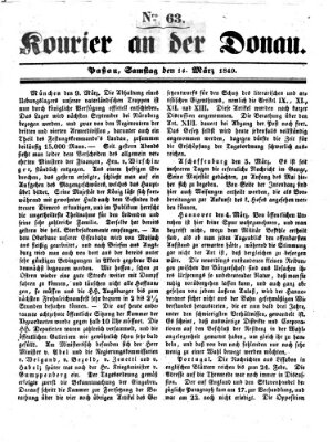 Kourier an der Donau (Donau-Zeitung) Samstag 14. März 1840