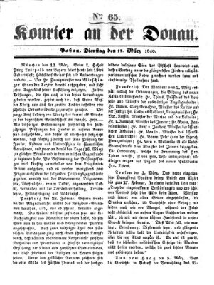 Kourier an der Donau (Donau-Zeitung) Dienstag 17. März 1840