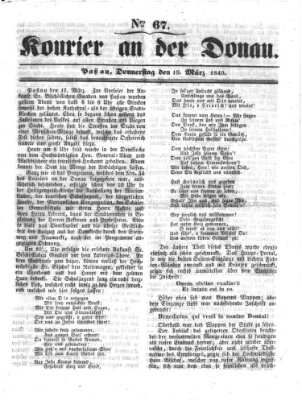 Kourier an der Donau (Donau-Zeitung) Donnerstag 19. März 1840