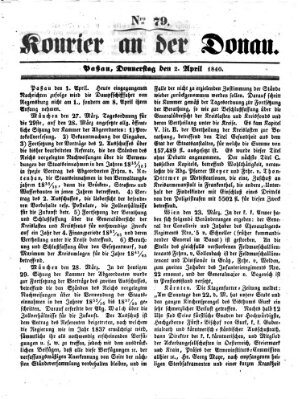 Kourier an der Donau (Donau-Zeitung) Donnerstag 2. April 1840