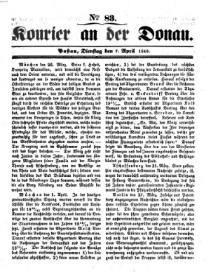 Kourier an der Donau (Donau-Zeitung) Dienstag 7. April 1840