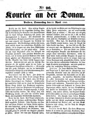 Kourier an der Donau (Donau-Zeitung) Donnerstag 23. April 1840