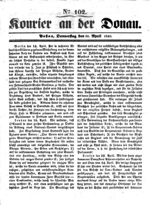 Kourier an der Donau (Donau-Zeitung) Donnerstag 30. April 1840