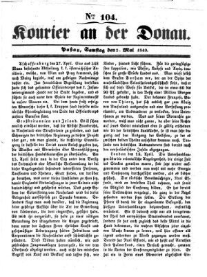 Kourier an der Donau (Donau-Zeitung) Samstag 2. Mai 1840