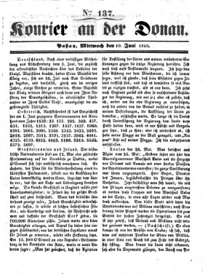 Kourier an der Donau (Donau-Zeitung) Mittwoch 10. Juni 1840