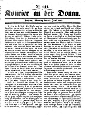 Kourier an der Donau (Donau-Zeitung) Montag 15. Juni 1840