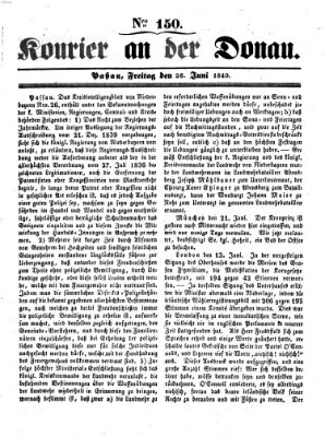 Kourier an der Donau (Donau-Zeitung) Freitag 26. Juni 1840